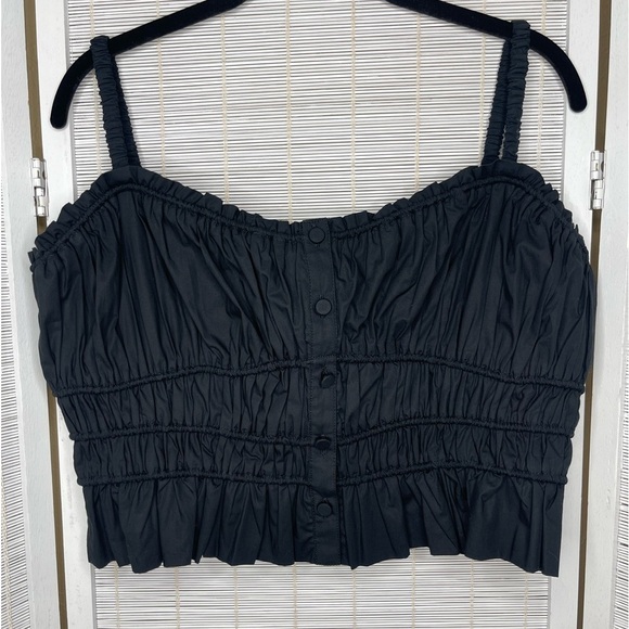 J. Crew Tops - J. Crew Cinched Waist Cotton Poplin Tank Black